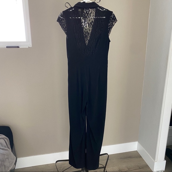 ECI New York slinky stretch black lace back jumpsuit - NWT - Picture 5 of 9